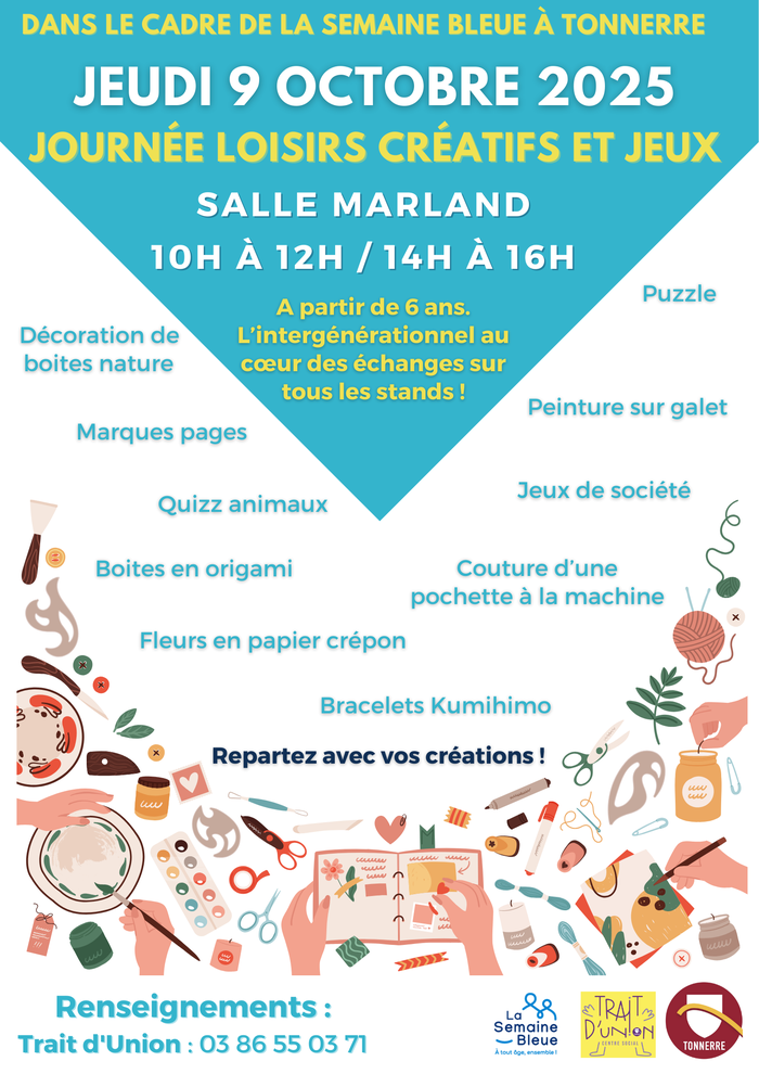 Semaine Bleue : Journée Loisirs Créatifs & Jeux